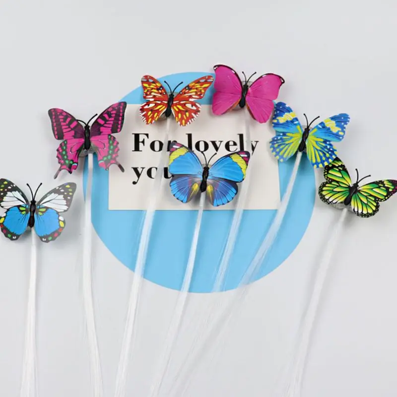 

10Pcs LED Butterfly LED Flashing Fiber Hair Braid Barrettes Light Up Glow Hair Clips Colorful Wigs for Halloween Christmas