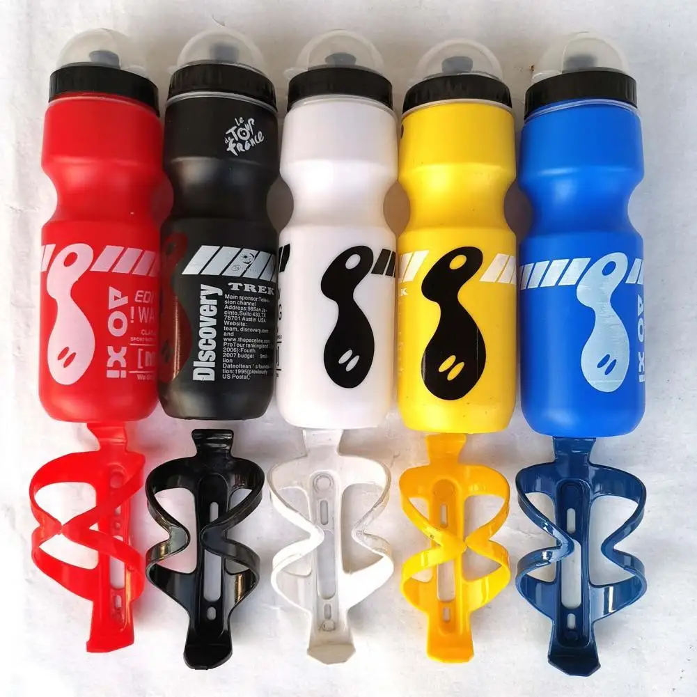 

1 Set 750ml Bicycle Bottle Set Sturdy Dustproof Plastic Anti-slid Handle Bicycle Bottle with Holder gourde sport