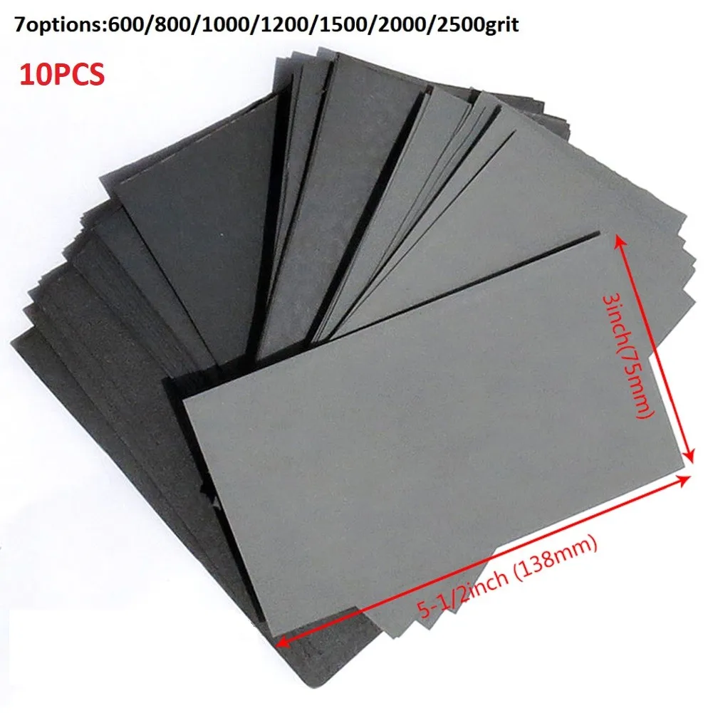 

10pcs Furniture Sandpaper Wet Dry 3in 5-1/2in 600/800/1000/1200/1500/2000/2500Grit Sanding Paper 1/2 Sandpapers Abrasive Tools