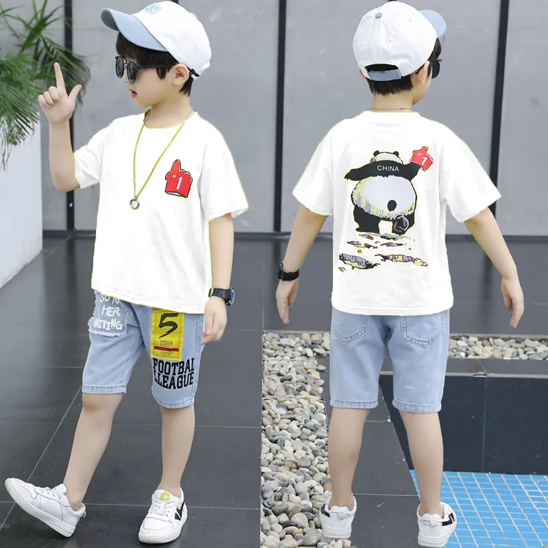 

Children's summer suit for boys 2021 new middle school and university children's summer short sleeve foreign style