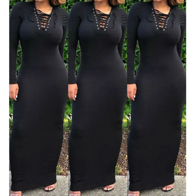 

Winter Sexy V Neck Jersey Sweater Dress Autumn Knitted Bodycon Maxi Sweaters 2020 Women Elegant Slim Fashion Long Sweater Dresse