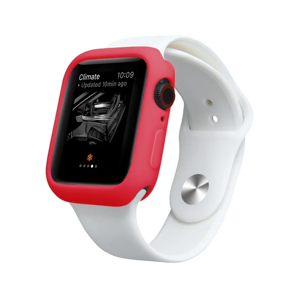 Чехол конфетного цвета для iWatch серии 4 44/40 мм силиконовый термополиуретановый чехол бампер осеннее сопротивление для Apple Watch 3 2 1 42 мм 38 мм протектор