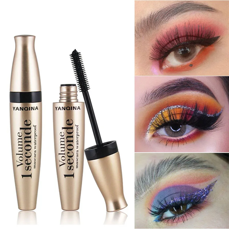 4D волокно Тушь для ресниц силиконовая кисть длинных удлиняющая стойкая тушь