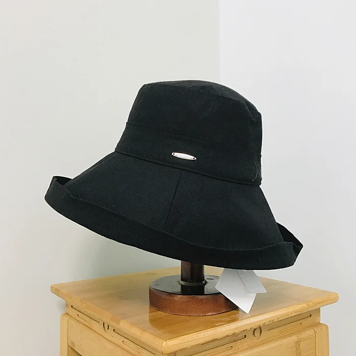 Spring and summer simple foldable retro fisherman hat sunscreen beach basin hat cloth hat