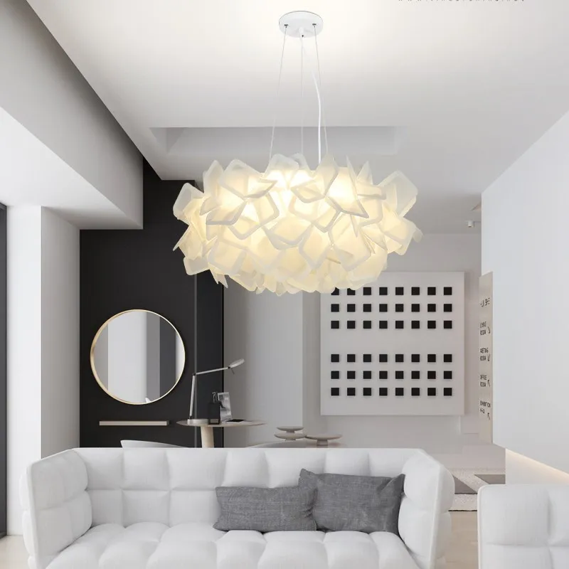 Современная простая Потолочная люстра с цветами акриловая лампа для гостиной