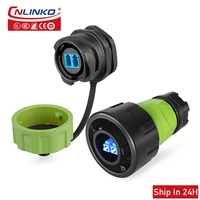 cnlinko ym24 waterproof plastic socket with cable 0 5m optical fiber waterproof connector for aviation industry signal adapter