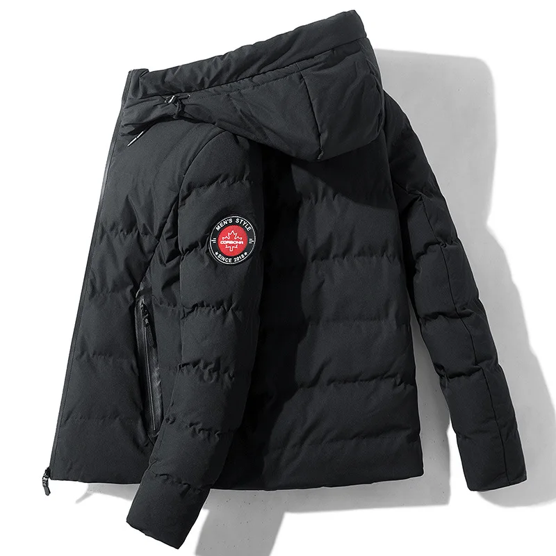 Мужская теплая куртка с капюшоном повседневная приталенная парка из хлопка