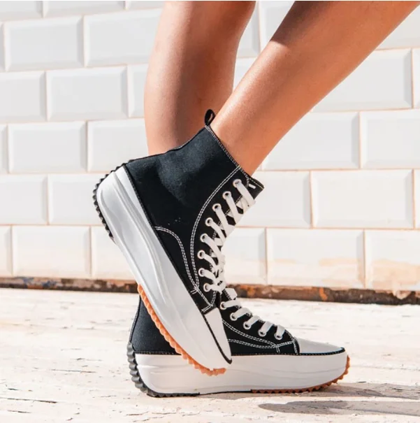 

2021 Canvas Shoes Women Fashion Trainers Women High Top Sneaker Lady Autumn Female Footwear Breathable Sneakers Zapatos Mujer
