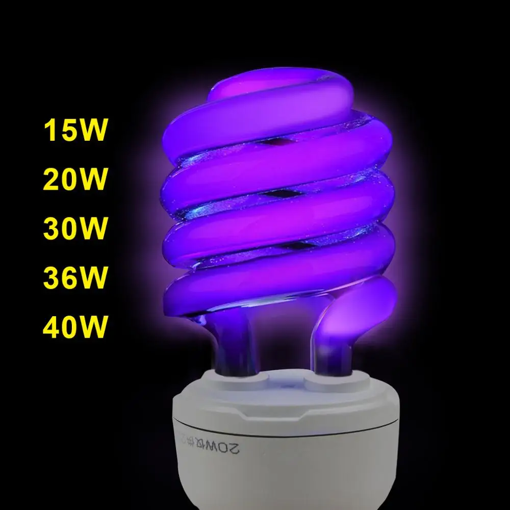 

15-40W UV Black Light Bulb E27 BlackLight BLB UV Violet Lamp Ultraviolet Fluorescent Detect Spiral Energy Saving Lights CFL Bulb