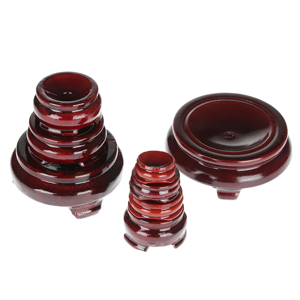 1PC Desktop Ornament Fixed Seat Crystal Ball Base Statue Pedestal Wood Holder Miniature Display Stand Natural Home Decoration | Дом и сад