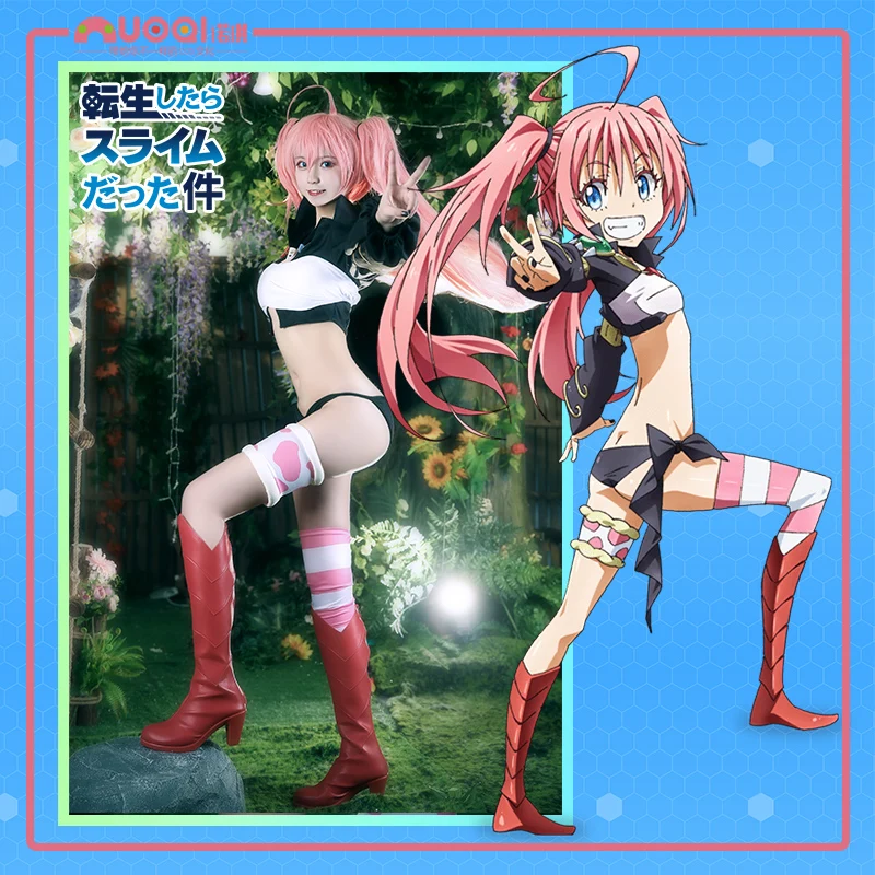 

Tensei Shitara Slime Datta Ken Cosplay Milim Nava Sexy Costume Bikini Women Swimwear Bikini Halloween Wig
