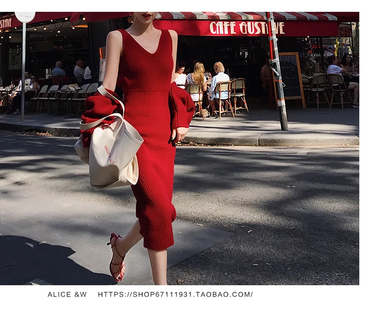 женский новый зимний простой длинный рукав вязаный кардиган пальто + свитер