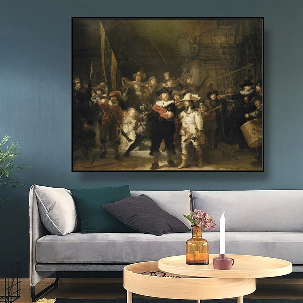 

Cassisy Canvas Art Oil Painting《The Night Watch》Rembrandt Art Poster Wall Decor Modern Home Decoration For Living room Office