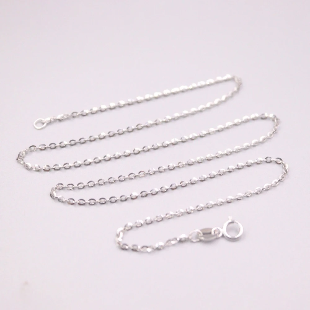 

Pure 18K White Gold Necklace 1.7mm Wide O Link Chain Necklace Stamped Au750 For Women Gift 40cm / 2g