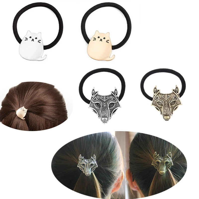 

1 PC Cartoon Cute Alloy Totoro Tied Hair Elastic Hair Accessories Headwear Pendant Women Fashion Hair Bands