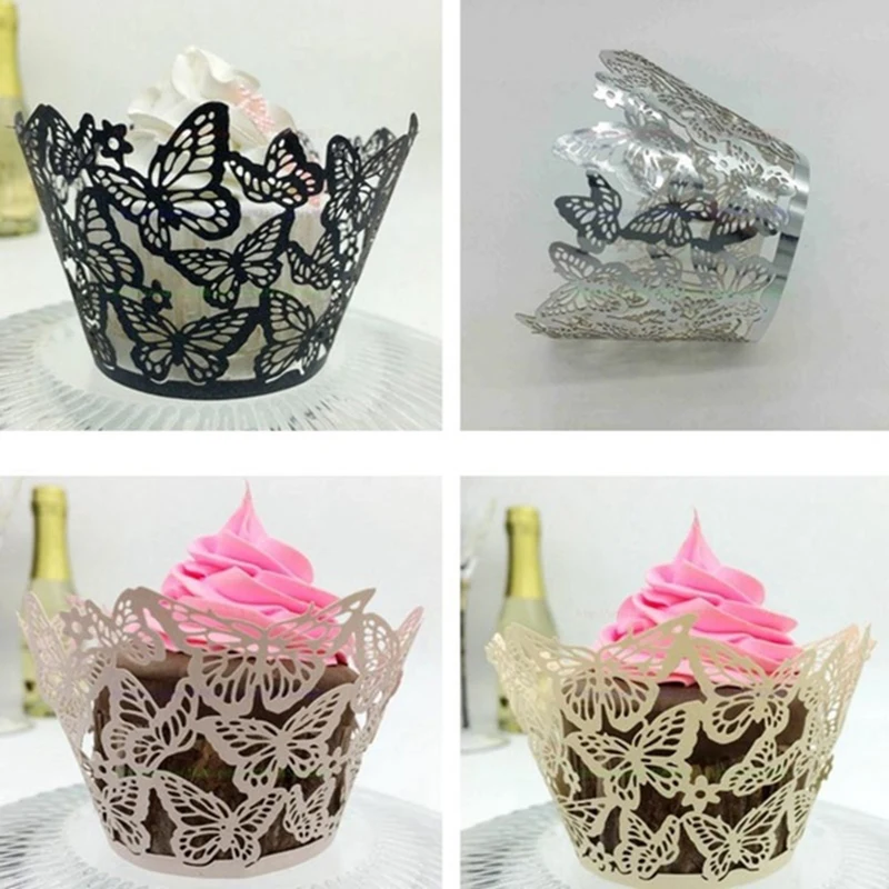 

25Pcs Butterfly Cupcake Wrappers Liners Baking Cup Cake Paper Wedding Birthday Halloween Party Decoration Supplies