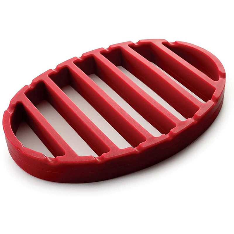 LBER красная овальная силиконовая подставка для готовки гриля подноса коврик