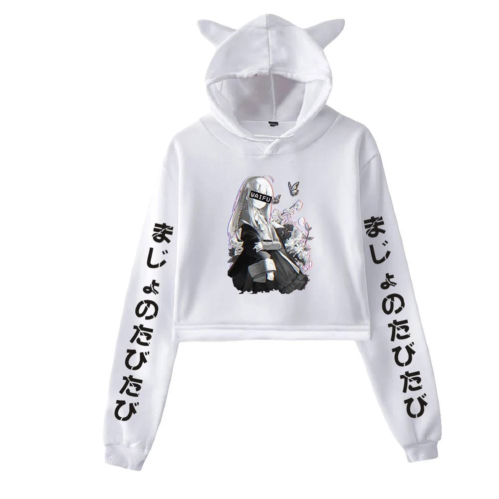 

Женская Повседневная Толстовка The Journey, Весенняя хлопковая толстовка с кошачьими ушками, универсальный Повседневный пуловер с капюшоном, св...