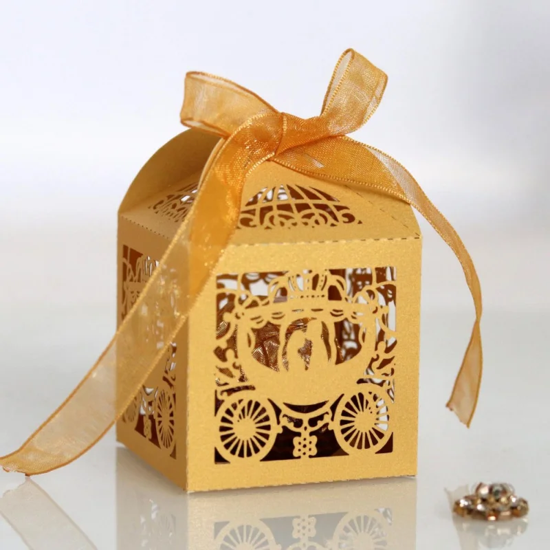 50 шт. полый бумажный леденец подарочные коробки с лентой бант для праздника