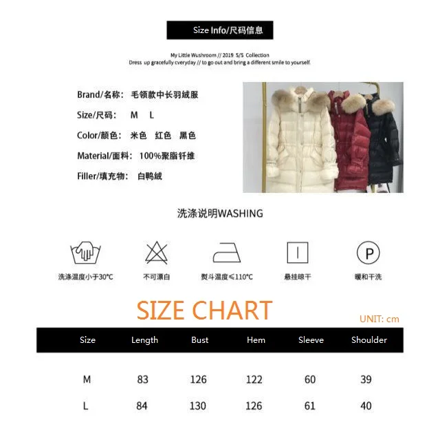 

Fox Fur Down Jacket Women Winter Jackets Girls Down Coat Embroidery Jackets Medium Long Pocket Outerwear BLACK RED GREEN BEIGE