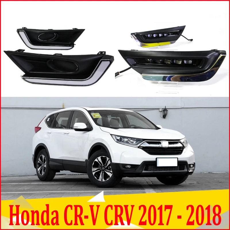 2 шт. для Honda CR V CRV 2017 2018 2019 светодиодный дневные ходовые огни DRL с отверстием