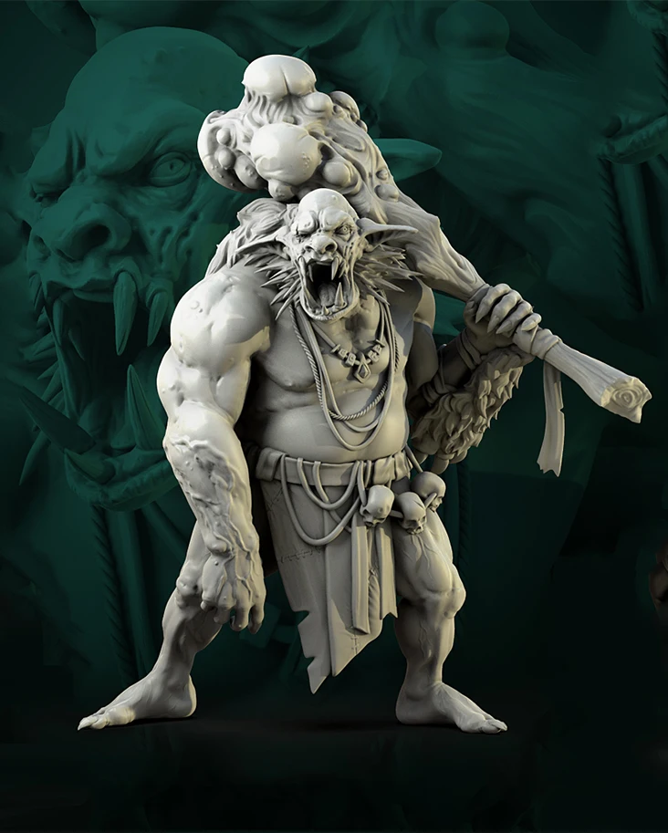 

1/24 75mm 1/18 100mm Resin Model Kits Orc Warrior Figure Unpainted No Color RW-458