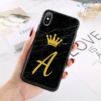 custom crown classy queen initials alphabet phone case cover for iphone xs max xr 11 12 13 pro max 8plus x 7 7plus soft silicone