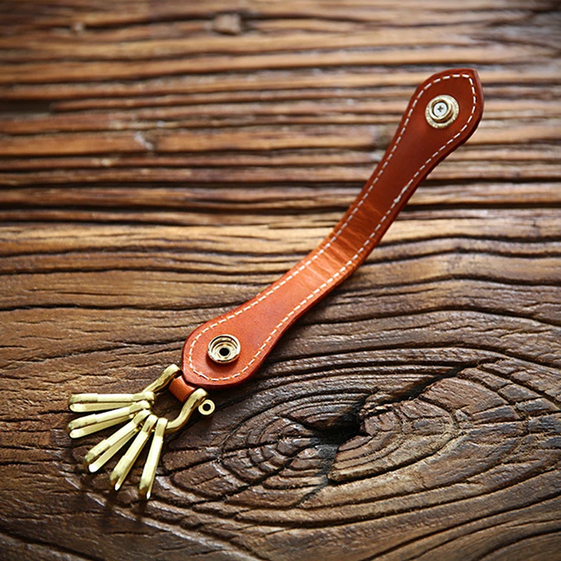 Мужской кошелек для ключей из 100% натуральной кожи винтажный держатель воловьей
