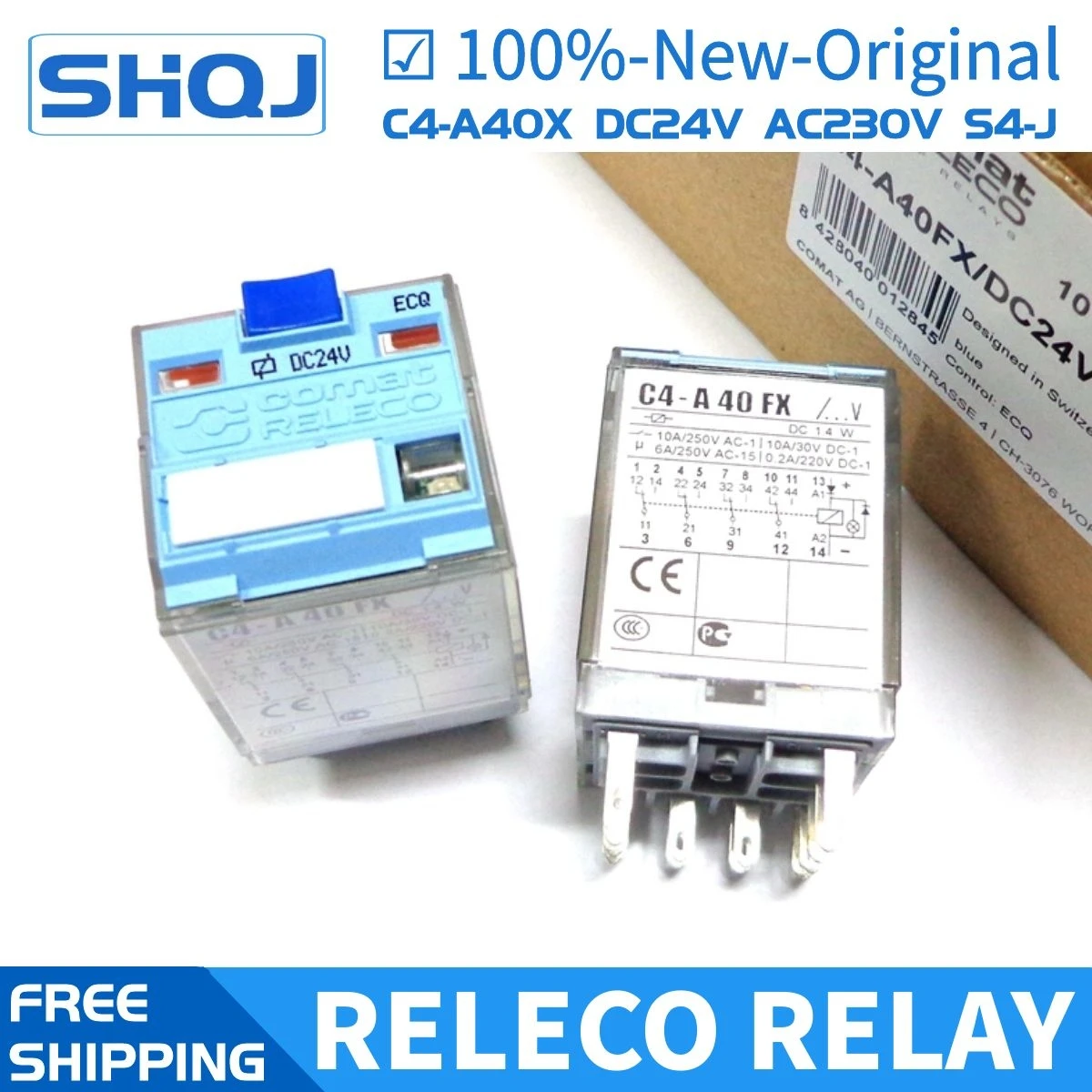 

1PCS RELECO RELAY C4-A40X DC24V AC230V DC110V DC220V S4-J 100%-new-original