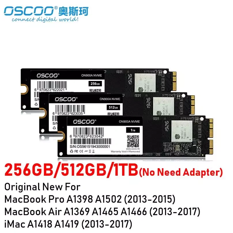 Новый твердотельный накопитель 256 ГБ 512 SSD для 2014 2017 Macbook Air A1465 A1466 Pro Retina A1502 A1398 1 ТБ