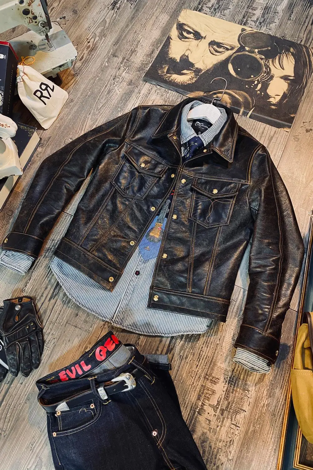 

Critical crack cowhide 507 jean jacket