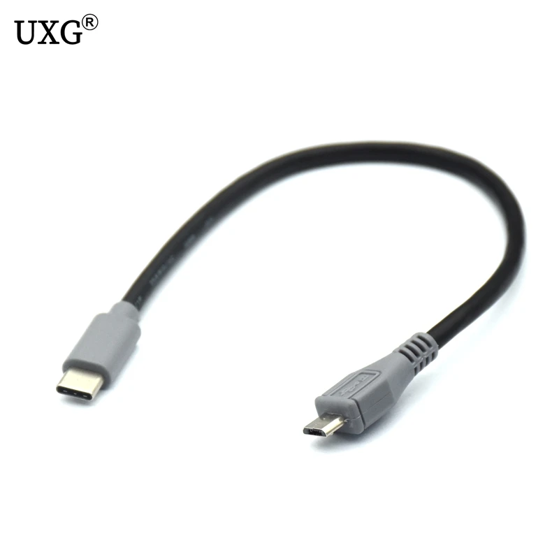 

1pc USB Type C 3.1 Male To Micro USB 5 Pin B Male Plug Converter OTG Adapter Lead Data Cable For Mobile VR Mac 25cm 50CM 1m 3ft