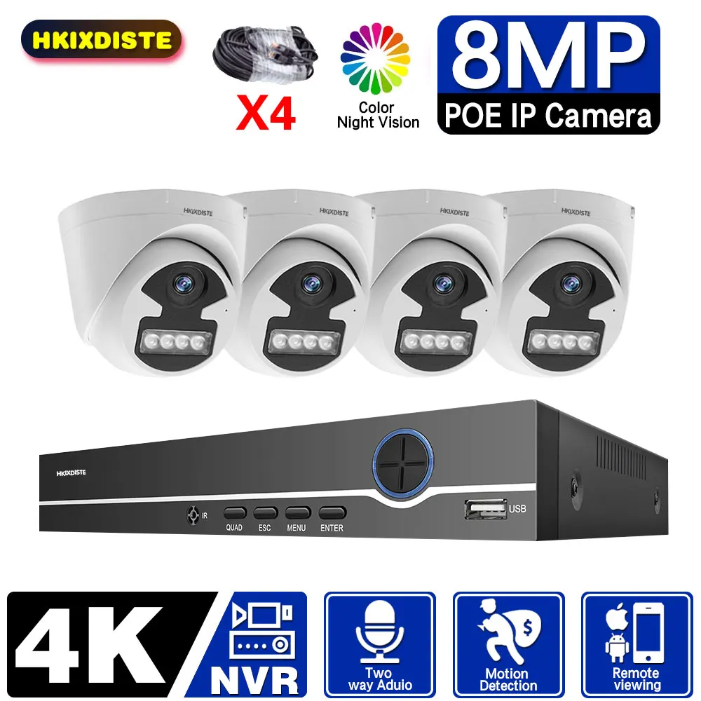 Сетевая система видеонаблюдения 4-канальный сетевой видеорегистратор 4K Ultra HD PoE NVR