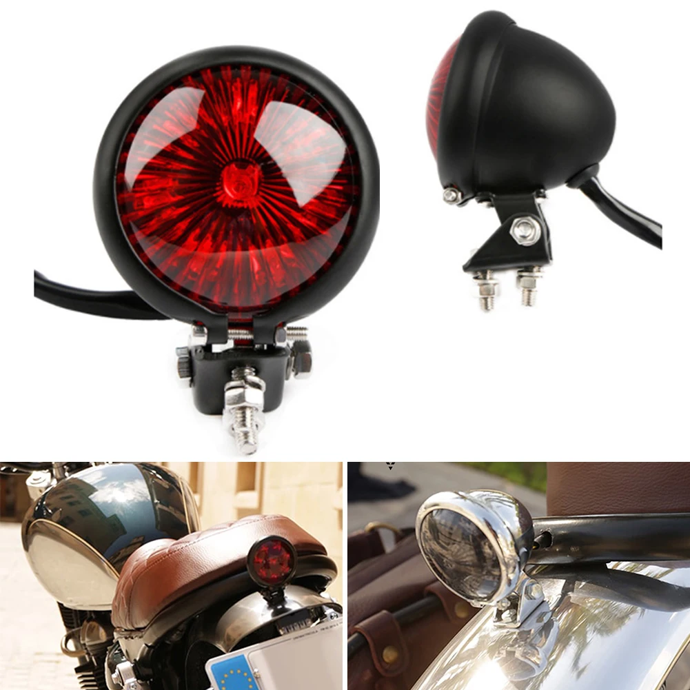 Мотоцикл Красный 12V светодиодный регулируемый Cafe Racer Стиль задние фонари