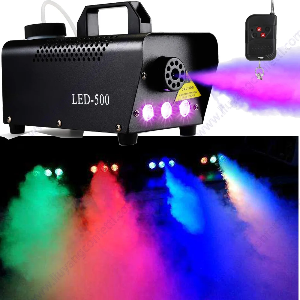 Smoke Fog Machine Rgb Fogger Thrower Family Disco Colorful Led Remote Ejector Dj Christmas Party Stage Light Wireless Wedding FX