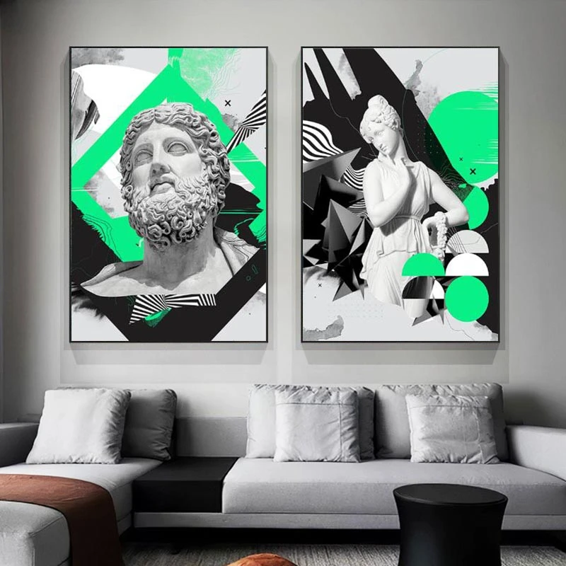 

Portrait of Zeus Vaporwave Sculpture Canvas Paintings on the Wall Art Posters and Prints Graffiti Art Abstract Sculpture Picture