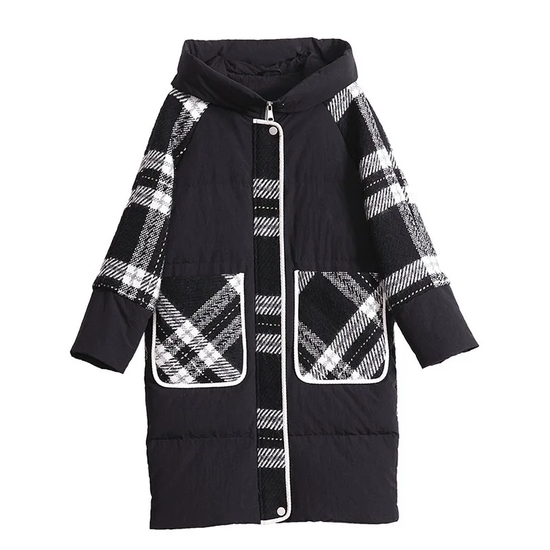 Causal hooded ladies Coat Long Coats Parka oversize Colour jacket mid-long women winter thick jacket  jacket women winter