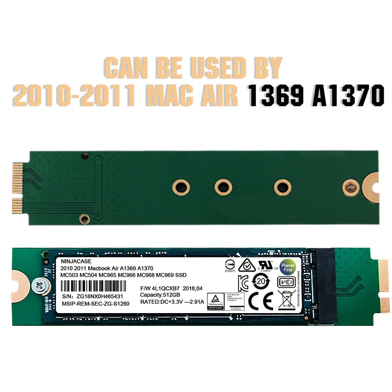 

New 64GB 128GB 256GB 512GB 1TB SSD For 2010 2011 Macbook Air A1369 A1370 ssdMC503 MC504 MC965 MC966 MC968 MC969