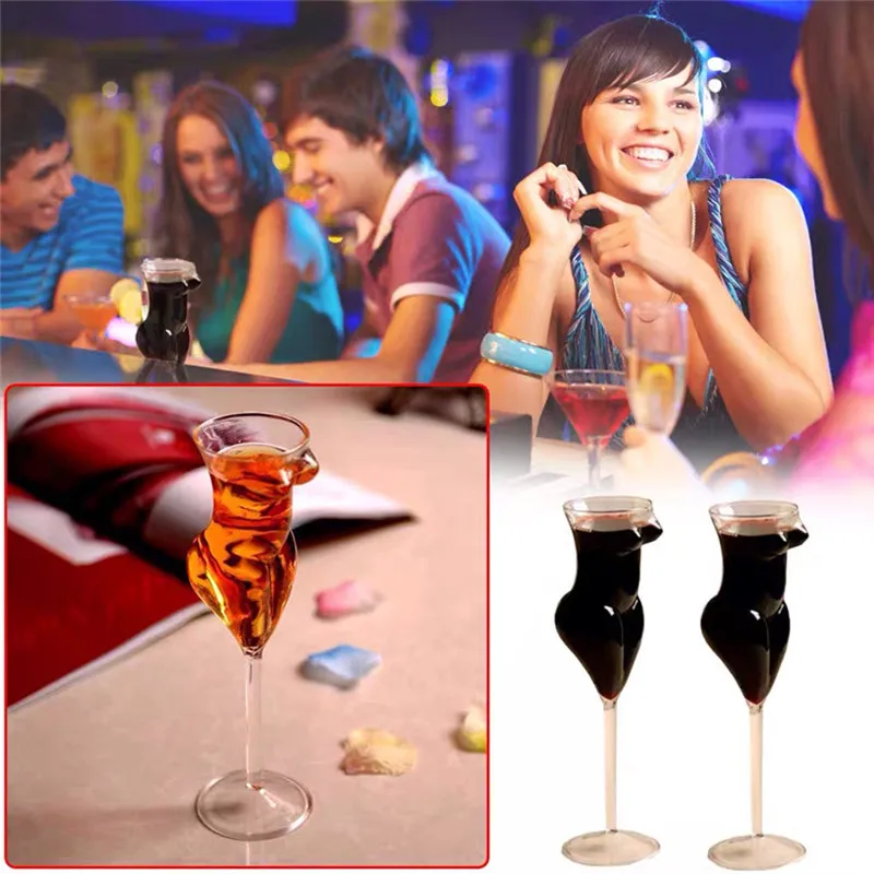 

New Creative Crystal Sexy Naked Glass Cup Stylish Red Wine Glass Vodka Shot Cup Whiskey Glassware Drinking For Party Bar
