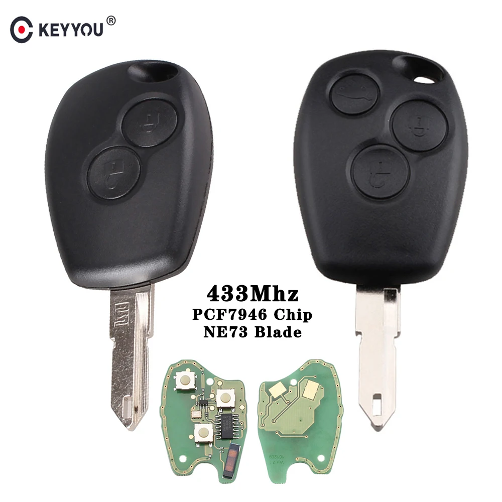 KEYYOU 433 МГц Автомобильный ключ дистанционного управления для Renault Duster Logan Fluence Clio