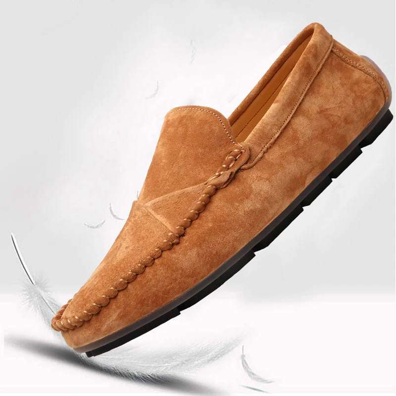 Туфли UPUPER мужские кожаные удобные мягкие размера плюс без застежки повседневная