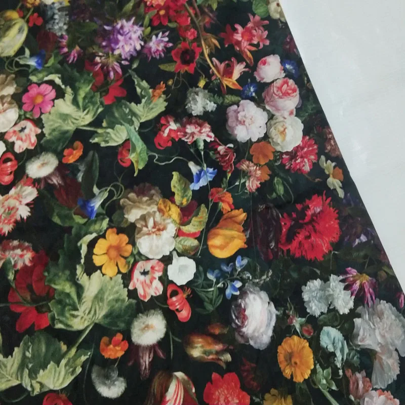 

Viaphil 100% Cotton Fabric Brand New Vivid Colorful Flowers Series Printed Sewing Cloth Dress Clothing Textile Tissue