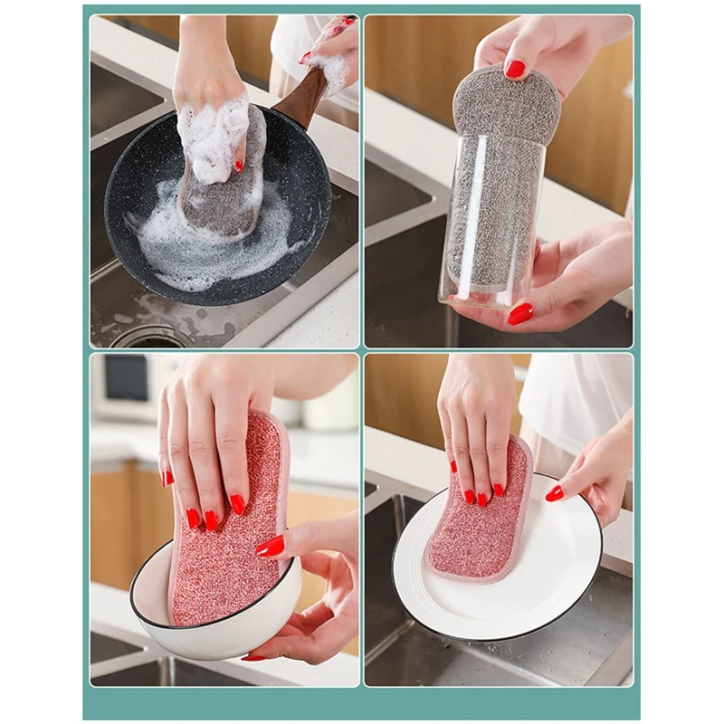 8 PCS Microfiber Sponge Washable Reusable Does Not Scratch Double Sided Soft Clean Dishes | Дом и сад