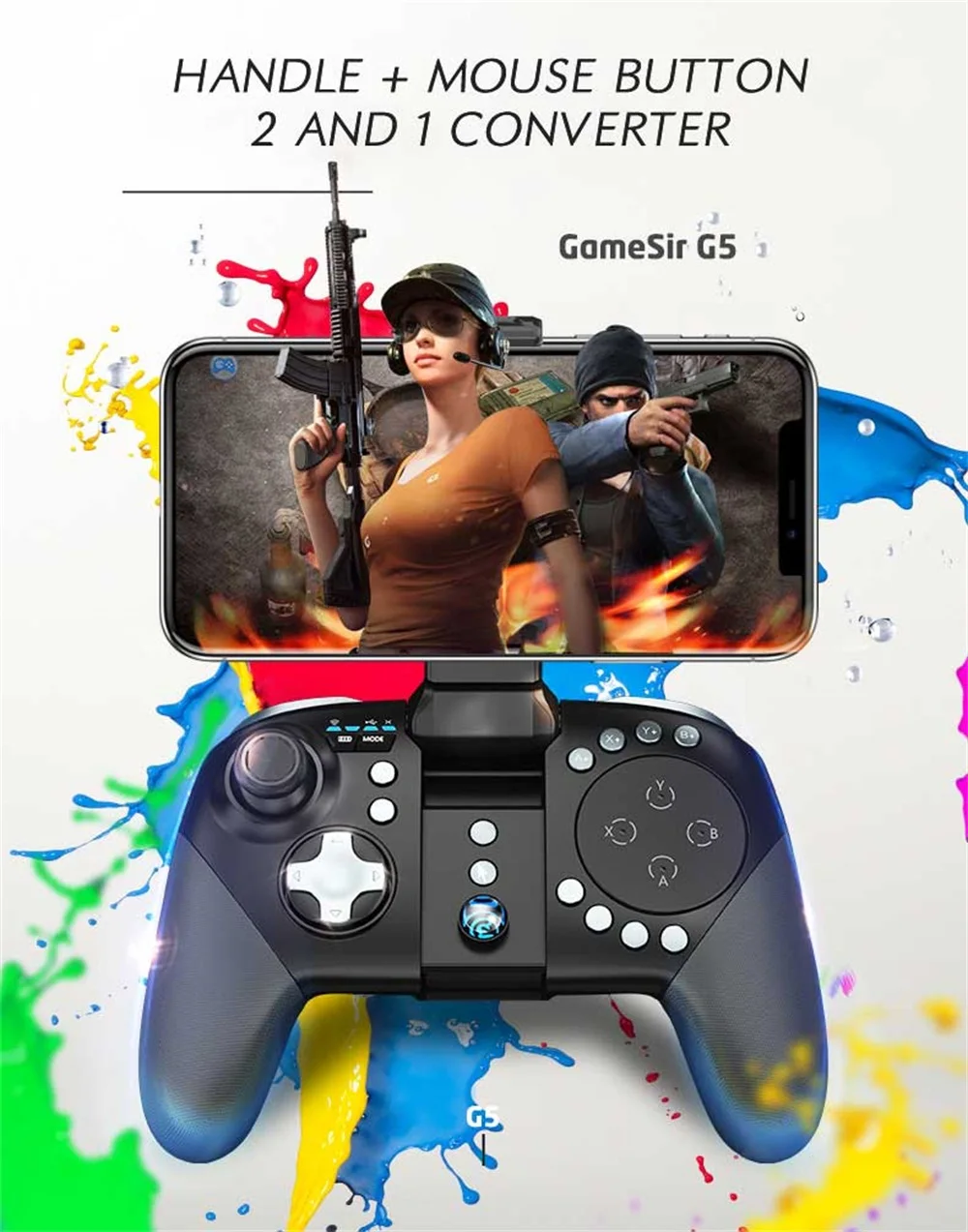 GameSir G5 G6 с трекпадом и настраиваемыми кнопками Moba/FPS/RoS Identity Bluetooth беспроводной игровой контроллер для телефонов Android