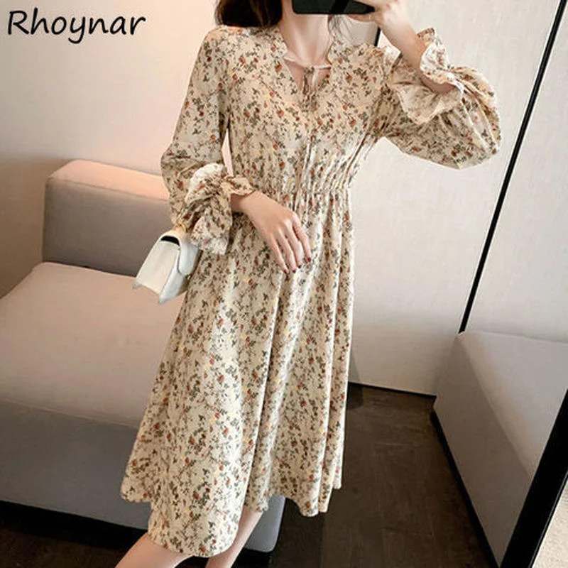 

Long Sleeve Dress Women Elegant Clothing Romantic Aesthetic Stylish French Style Popular Boho Tender Daily Girls Ins Trendy New