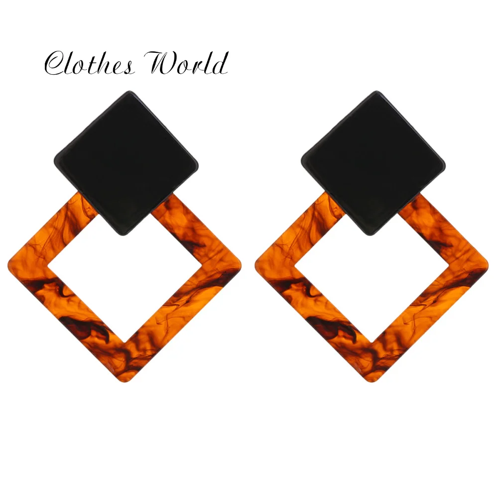 1 пара серьги-кубики современный геометрический винтажный акриловый угол