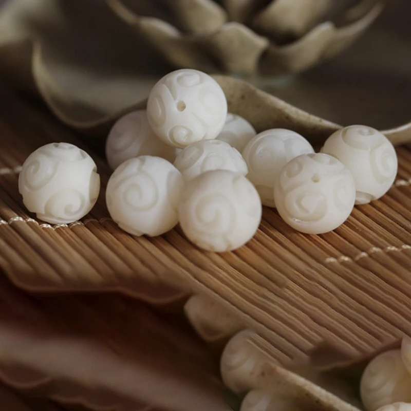 10 шт./лот бусины резные белые нефритовые Будды благоприятные облака DIY аксессуары