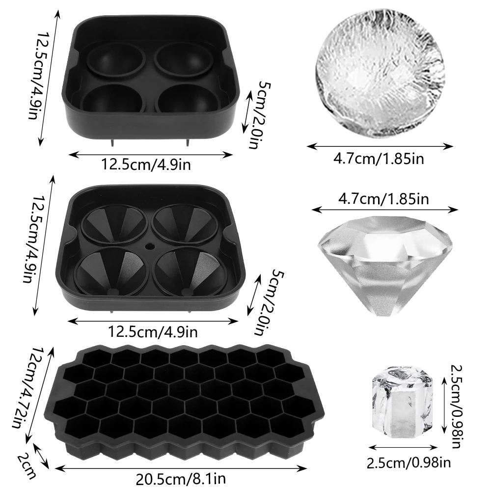 

Silicone Ice Cube Tray with Lid Ice Cube Mold Food Grade Silicone Whiskey Cocktail Drink Chocolate Ice Cream Maker Party Bar