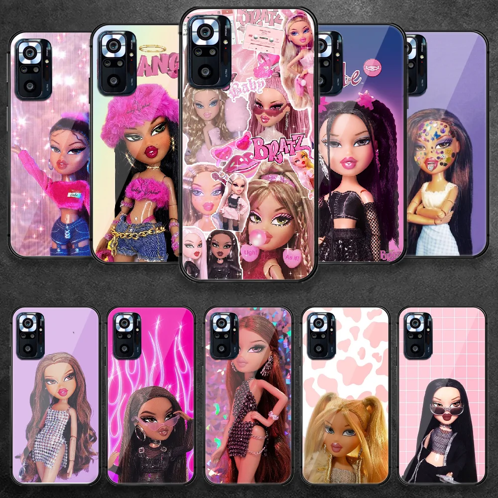 

Bratz Doll Fashion Tempered Glass Phone Case Cover For Xiaomi Redmi Note 7 8 9 10 A C T S Pro K 30 40 Back Shell Cover Bumper