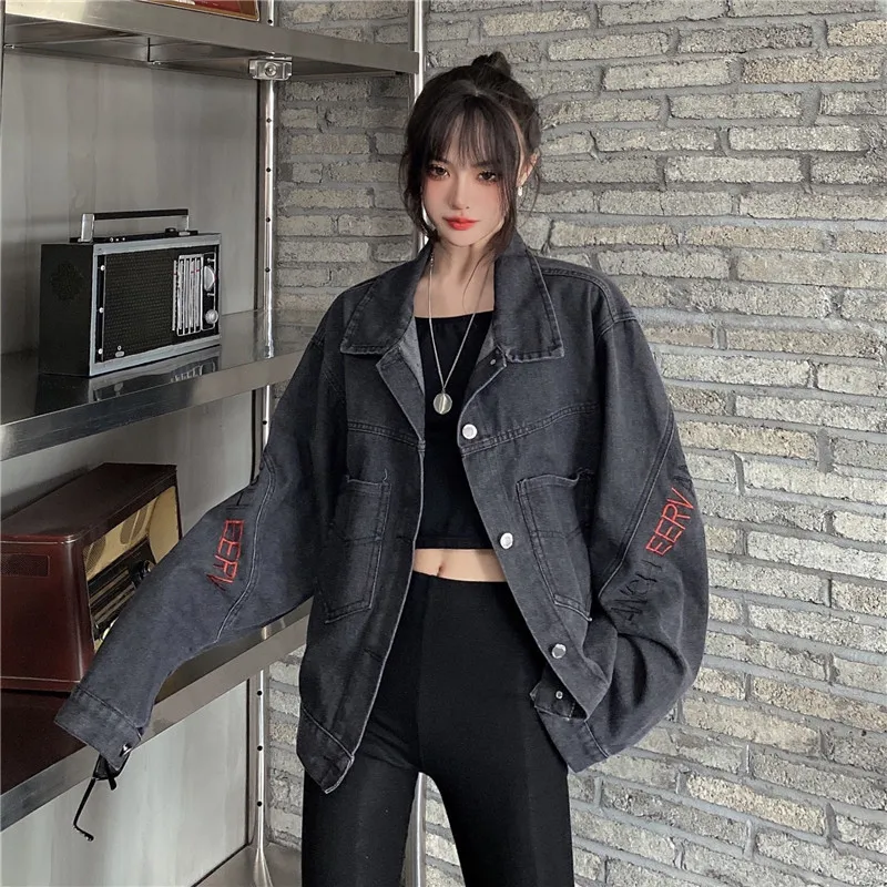 Женская Весенняя новая свободная джинсовая куртка в Корейском стиле бойфренда с